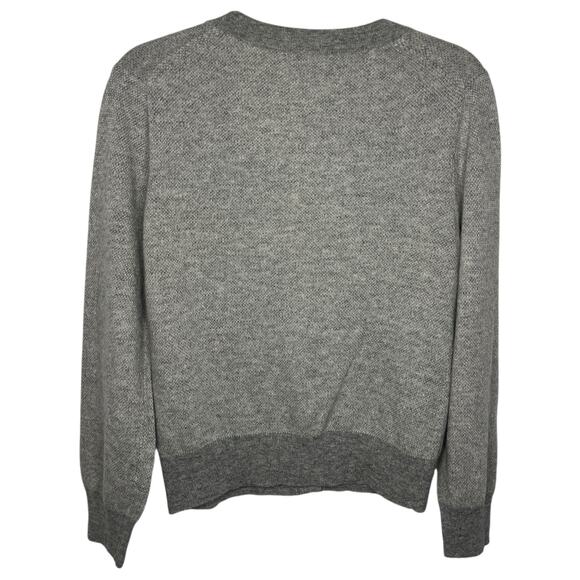 Vtg y2k J. Crew Women's Sweater Large Gray Rhinestone Cashmere Wool Preppy Glam - Picture 2 of 7